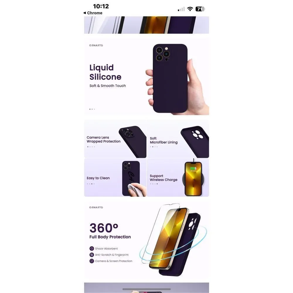 iPhone 14 Pro Max Case 6.7 Dark Purple Ornato NEW